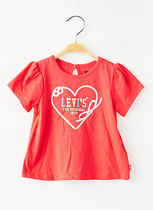Top coupe évasée manches courtes rouge LEVI'S fille