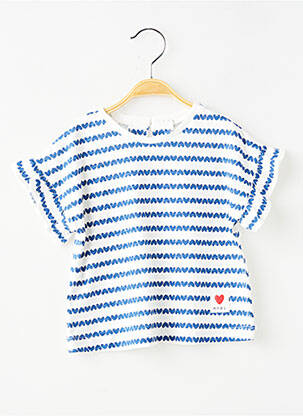 T-shirt fermeture boutonnée au dos manches courtes bleu MAYORAL fille
