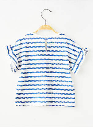 T-shirt fermeture boutonnée au dos manches courtes bleu MAYORAL fille