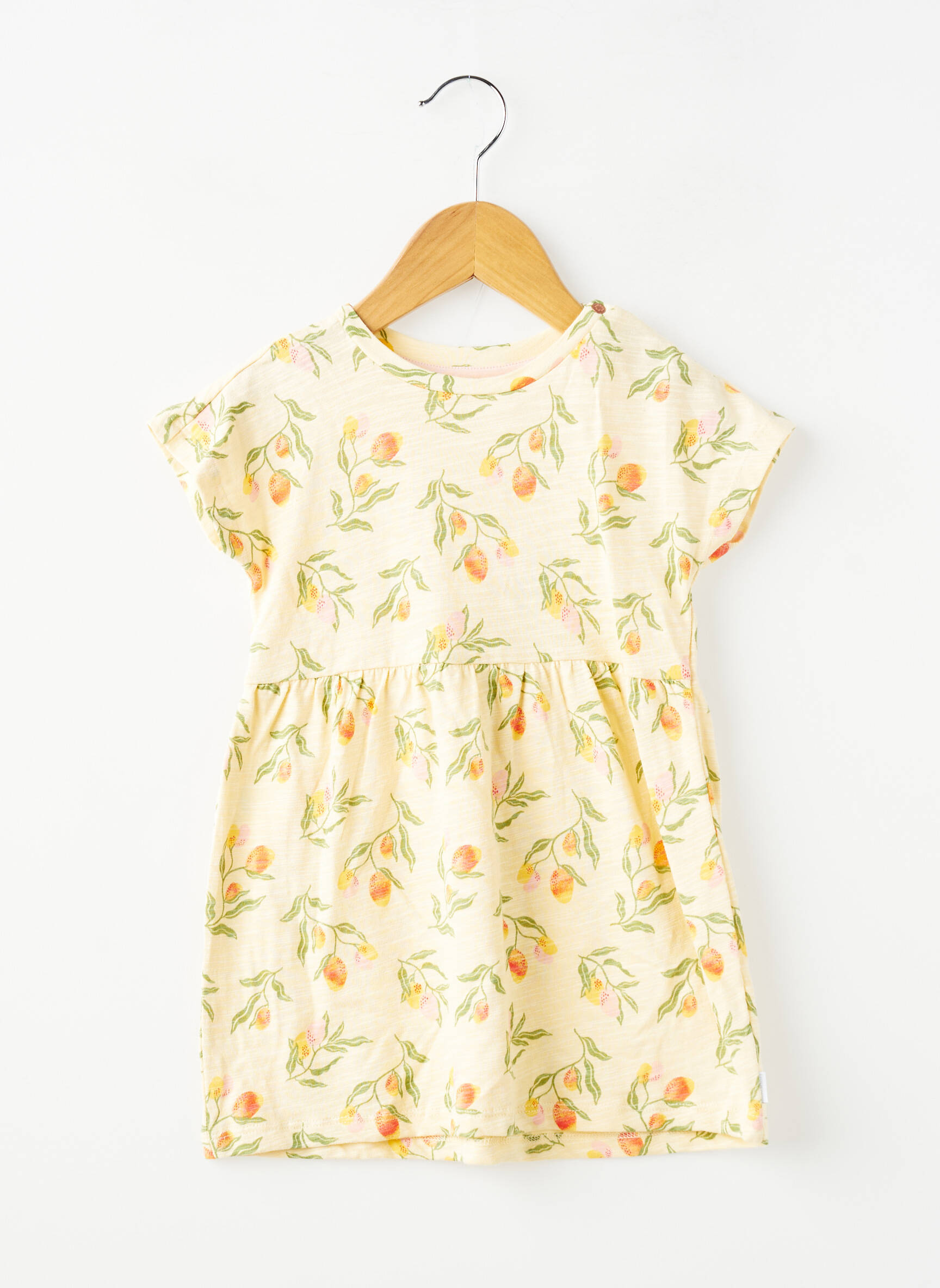Robe mi-longue manches courtes manches courtes jaune NOPPIES fille