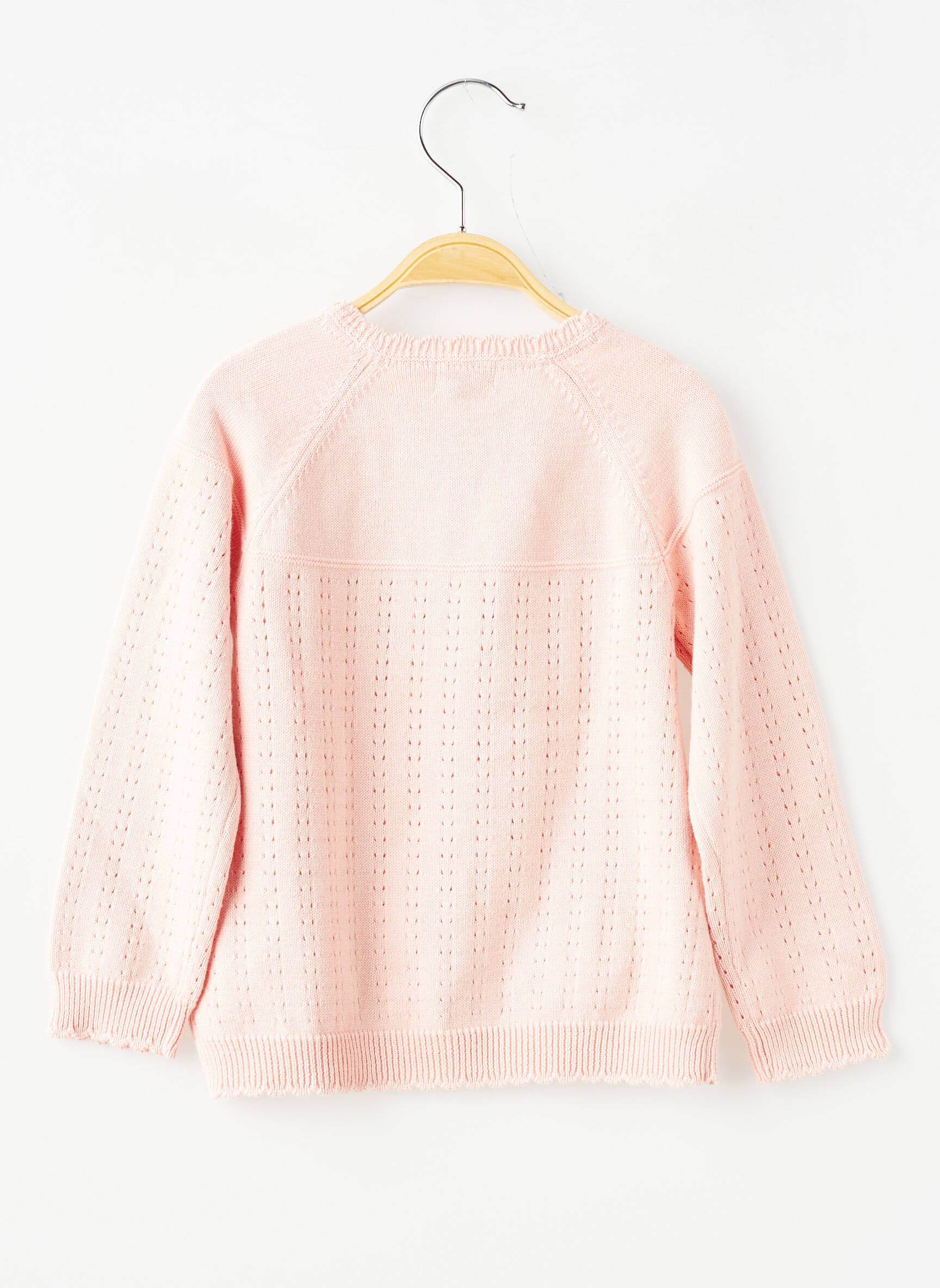Gilet manches longues coupe droite rose NOPPIES fille