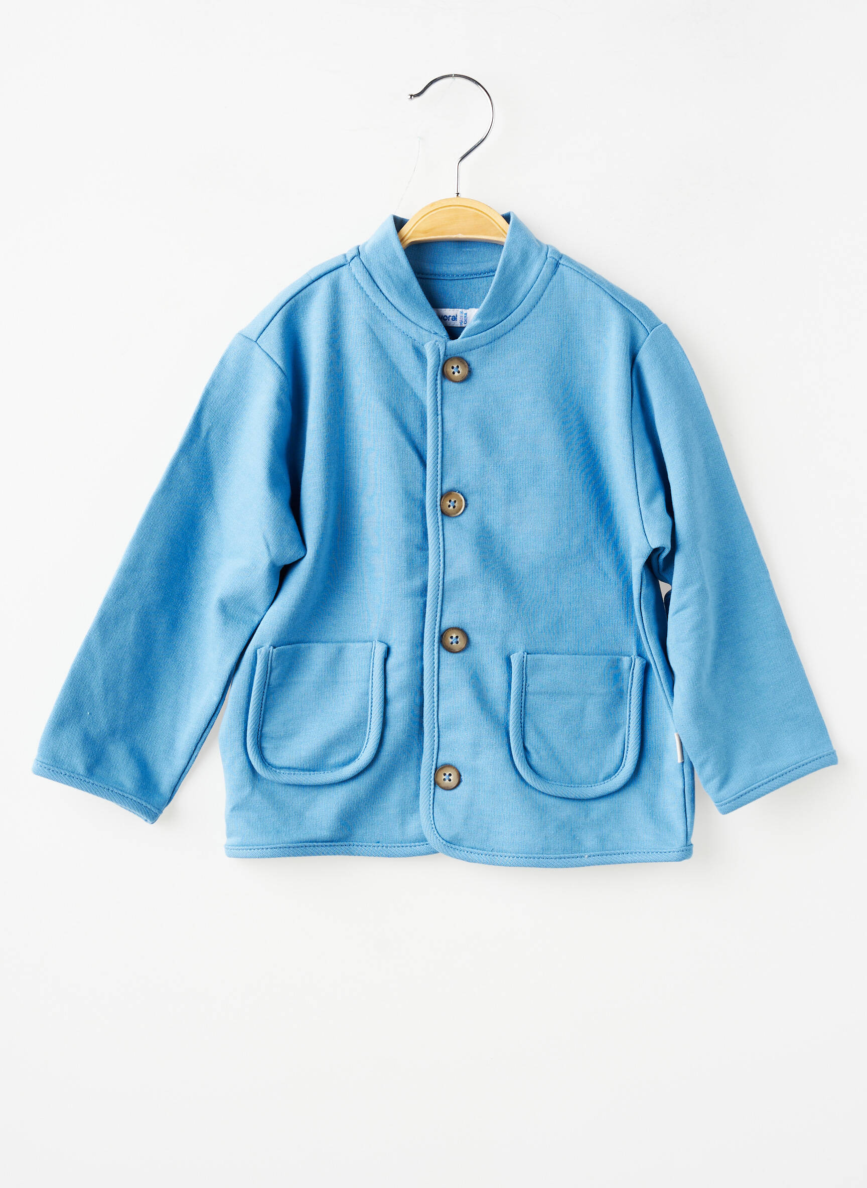 Gilet manches longues coupe droite bleu MAYORAL fille