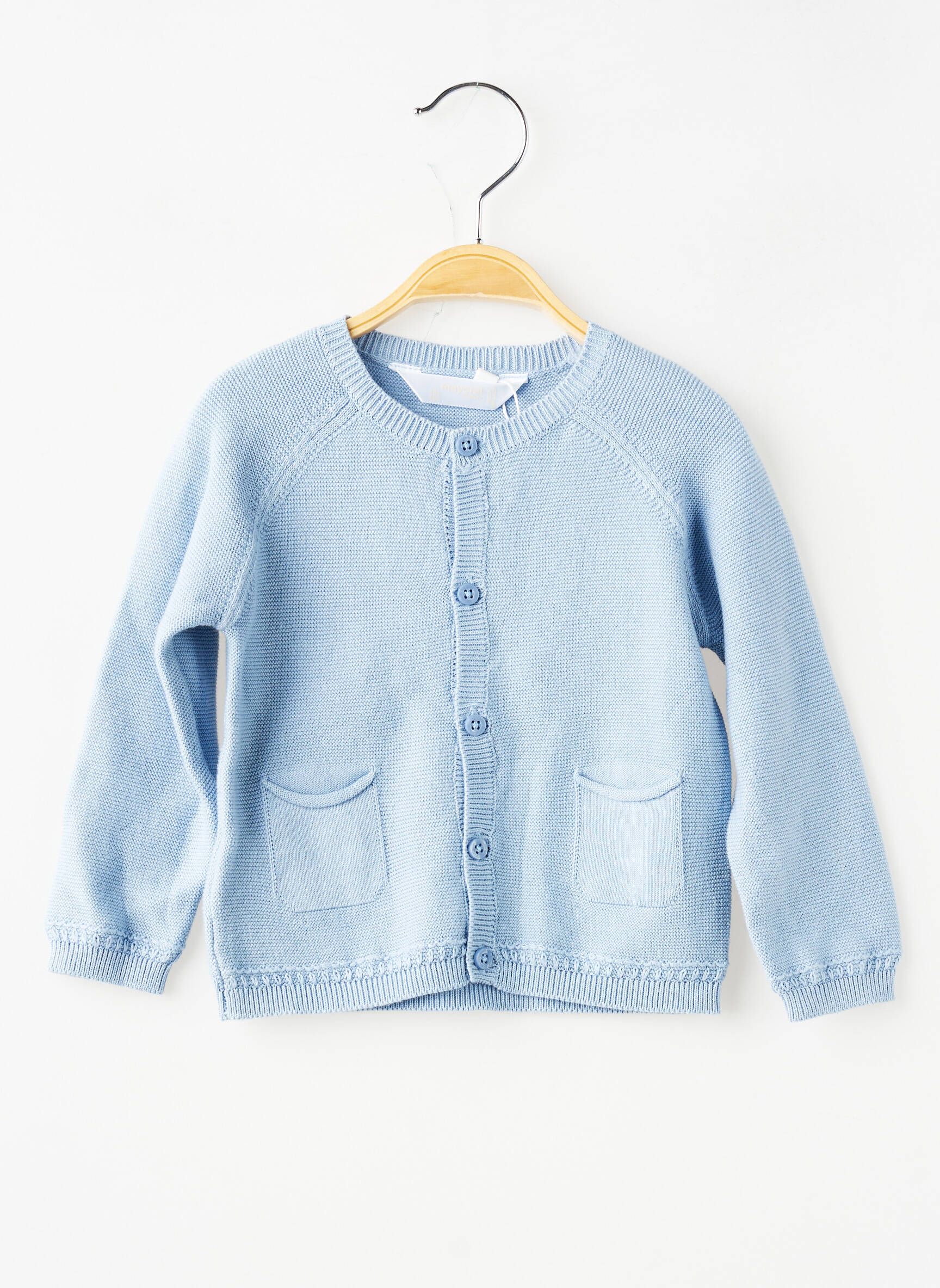 Gilet manches longues coupe droite bleu MAYORAL enfant