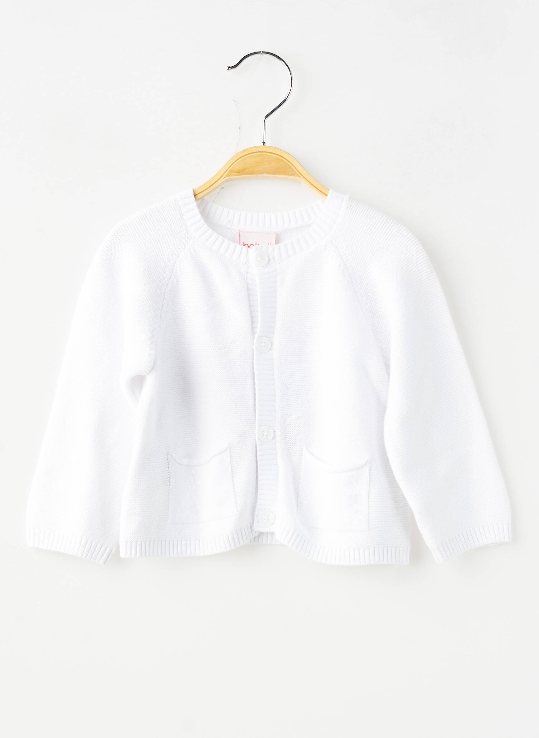 Gilet manches longues coupe droite blanc BOBOLI enfant