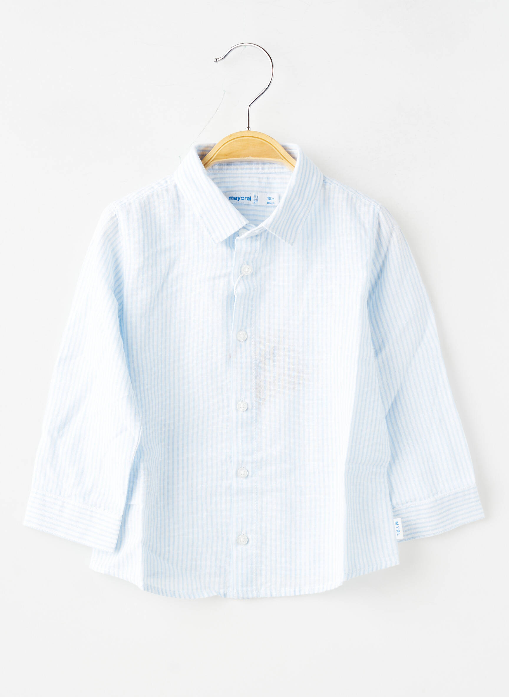 Chemise manches longues coupe droite bleu MAYORAL garçon