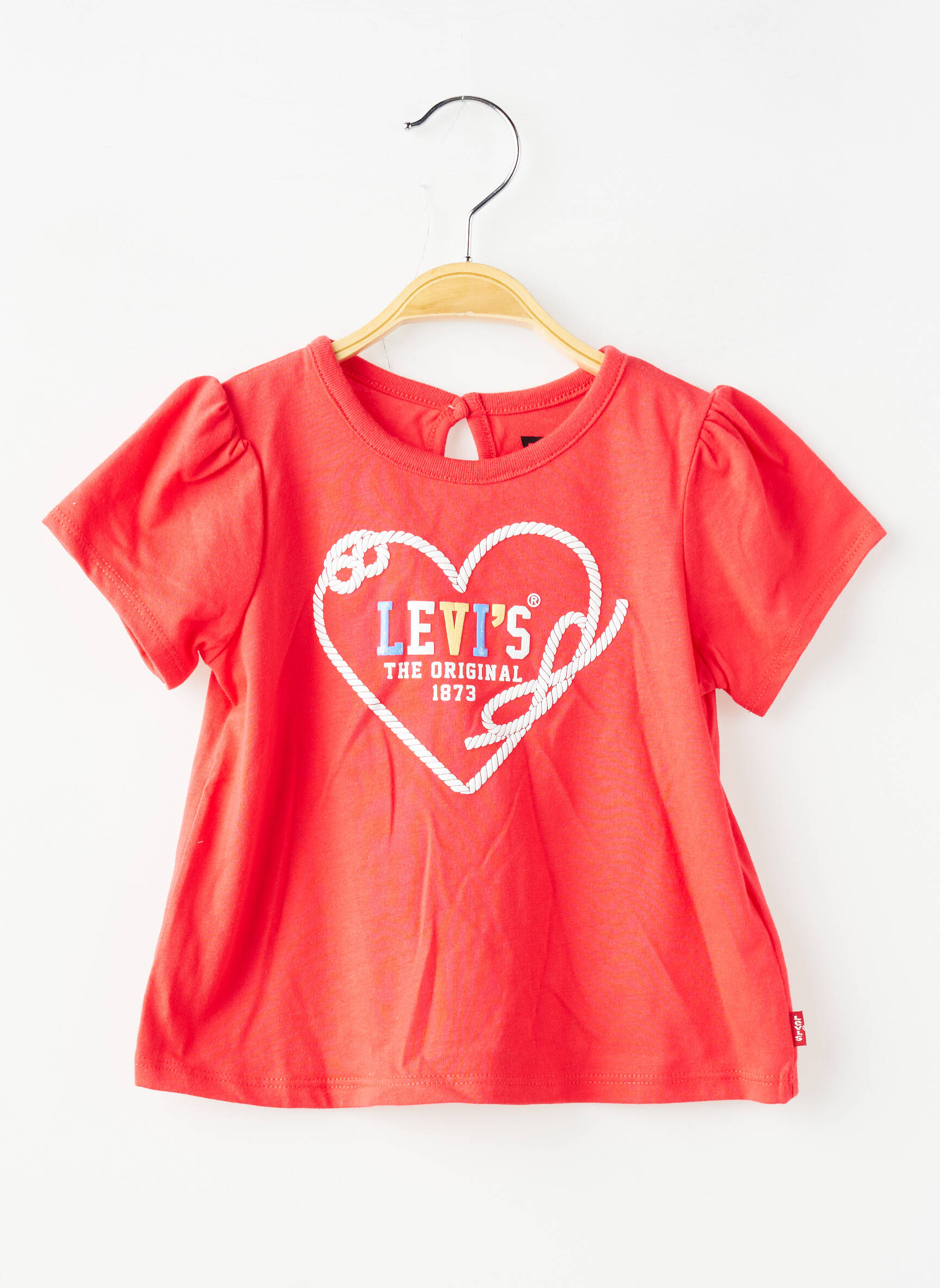 Top coupe évasée manches courtes rouge LEVI'S fille