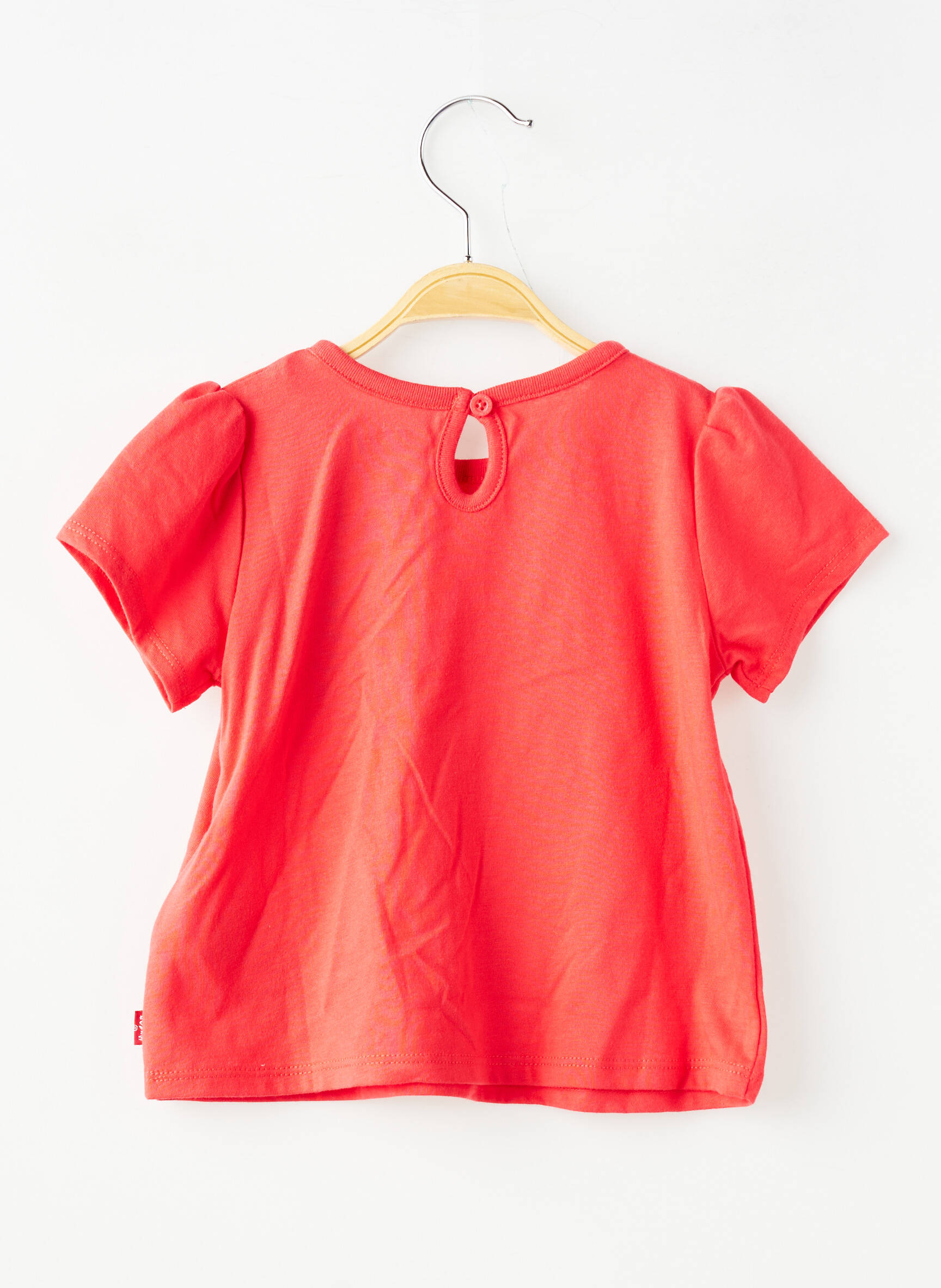 Top coupe évasée manches courtes rouge LEVI'S fille