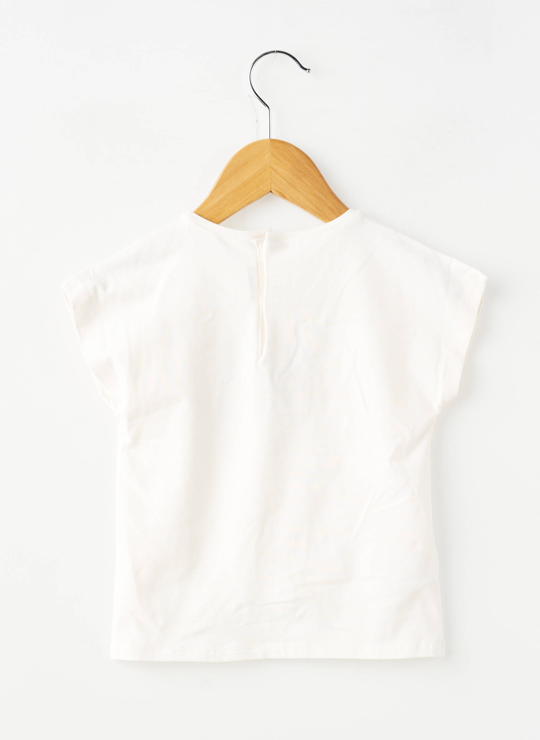 Top coupe droite manches courtes blanc MAYORAL fille