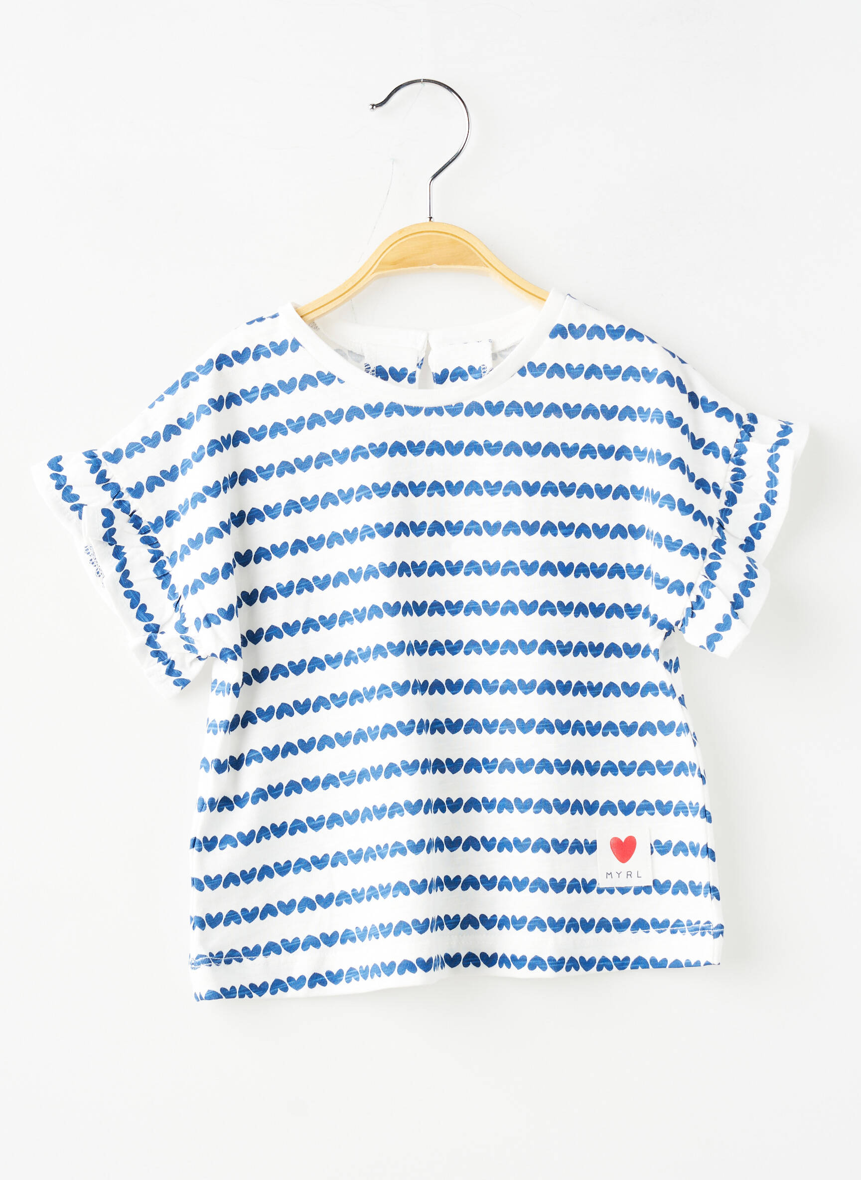 T-shirt fermeture boutonnée au dos manches courtes bleu MAYORAL fille