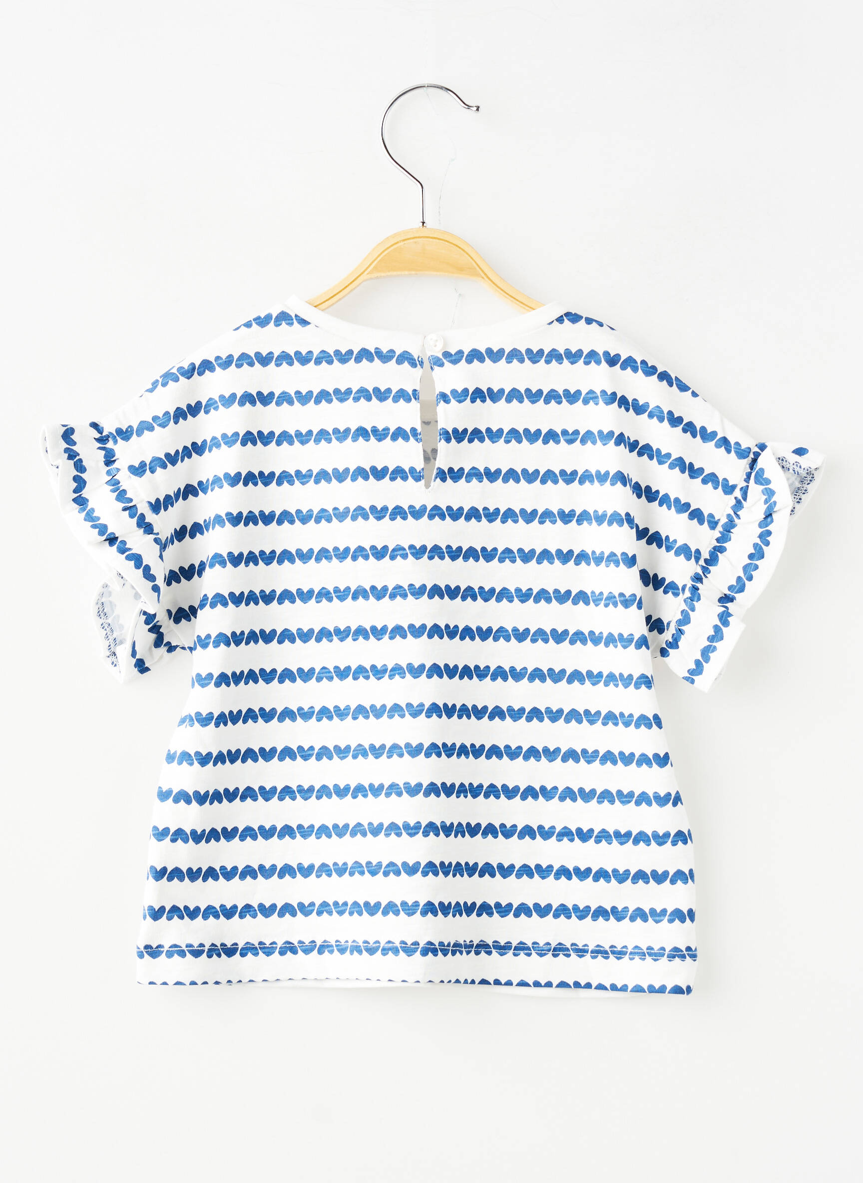 T-shirt fermeture boutonnée au dos manches courtes bleu MAYORAL fille