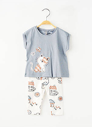 Ensemble pantalon broderie gris MAYORAL fille