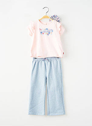Ensemble pantalon type de haut t-shirt bleu LEVI'S fille