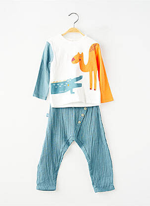 Ensemble pantalon taille élastique bleu BOBOLI garçon