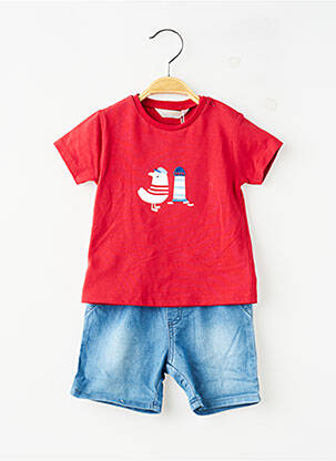 Ensemble short coupe droite rouge MAYORAL garçon
