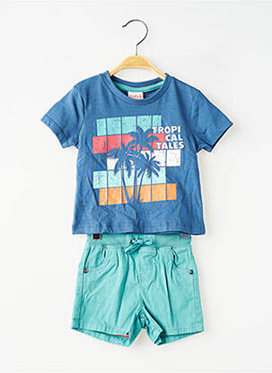 Ensemble short coupe droite bleu BOBOLI garçon