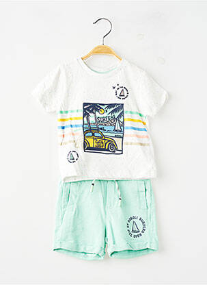 Ensemble short coupe droite vert BOBOLI garçon