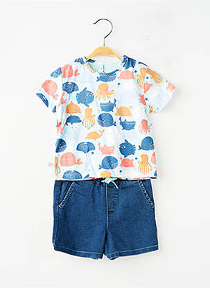 Ensemble short coupe droite bleu BOBOLI garçon