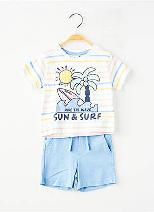 Ensemble short coupe droite bleu BOBOLI garçon