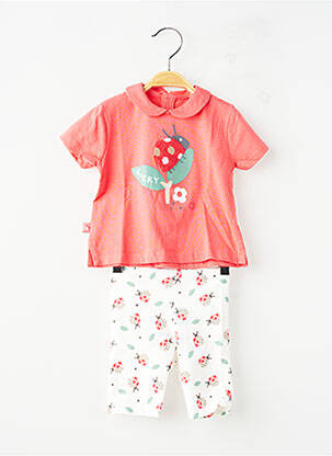 Ensemble pantalon type de haut t-shirt rouge BOBOLI fille
