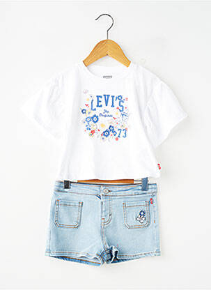 Ensemble short coupe droite bleu LEVI'S fille