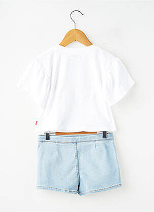 Ensemble short coupe droite bleu LEVI'S fille