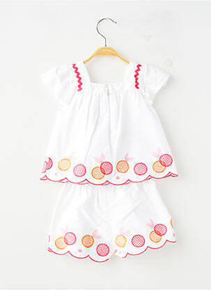 Ensemble short manches courtes blanc MAYORAL fille