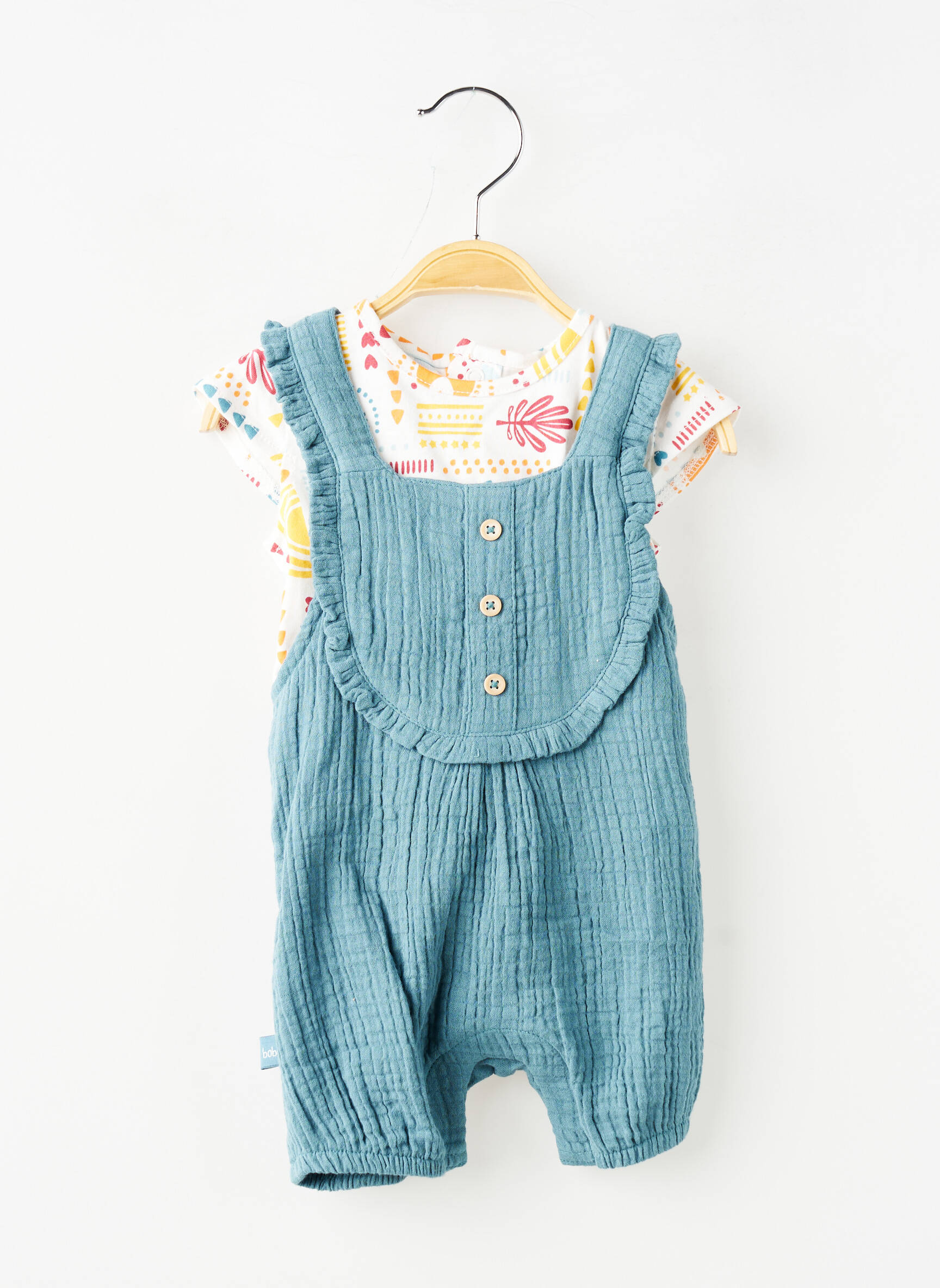 Ensemble pantalon type de haut t-shirt bleu BOBOLI fille