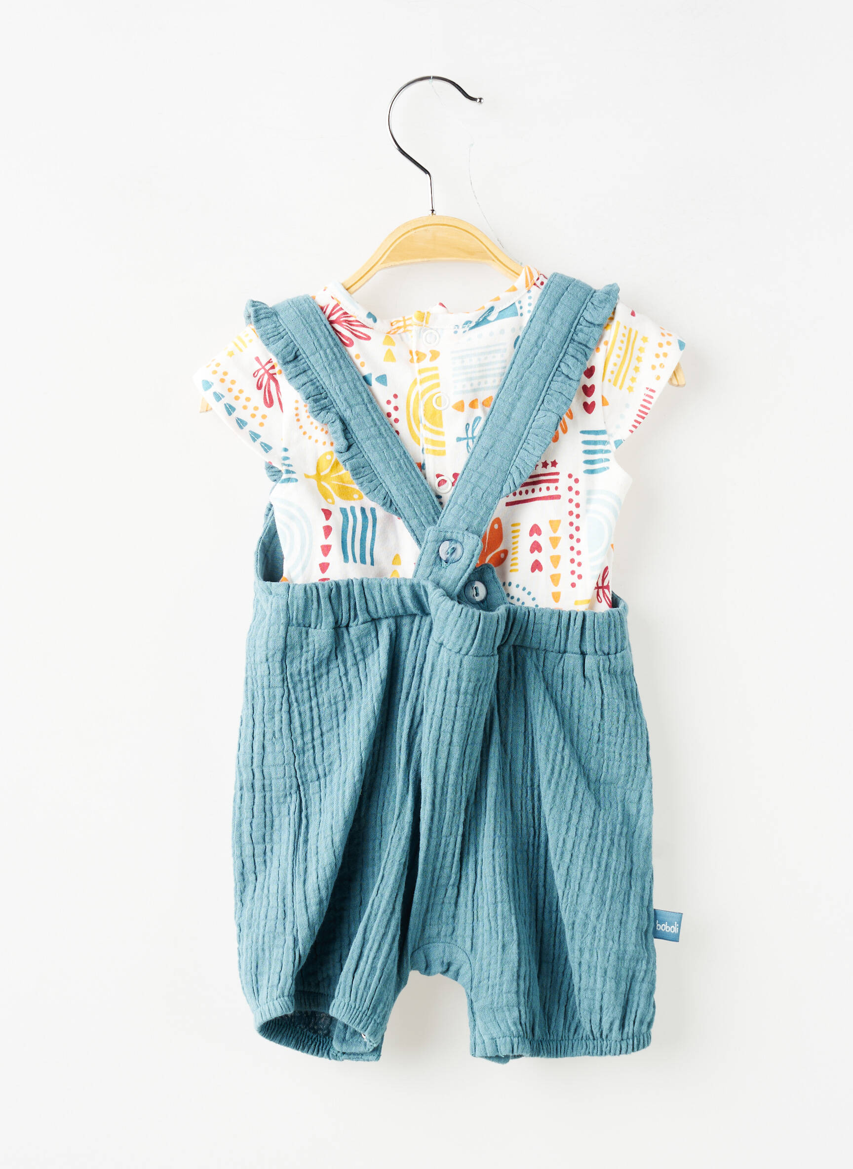 Ensemble pantalon type de haut t-shirt bleu BOBOLI fille