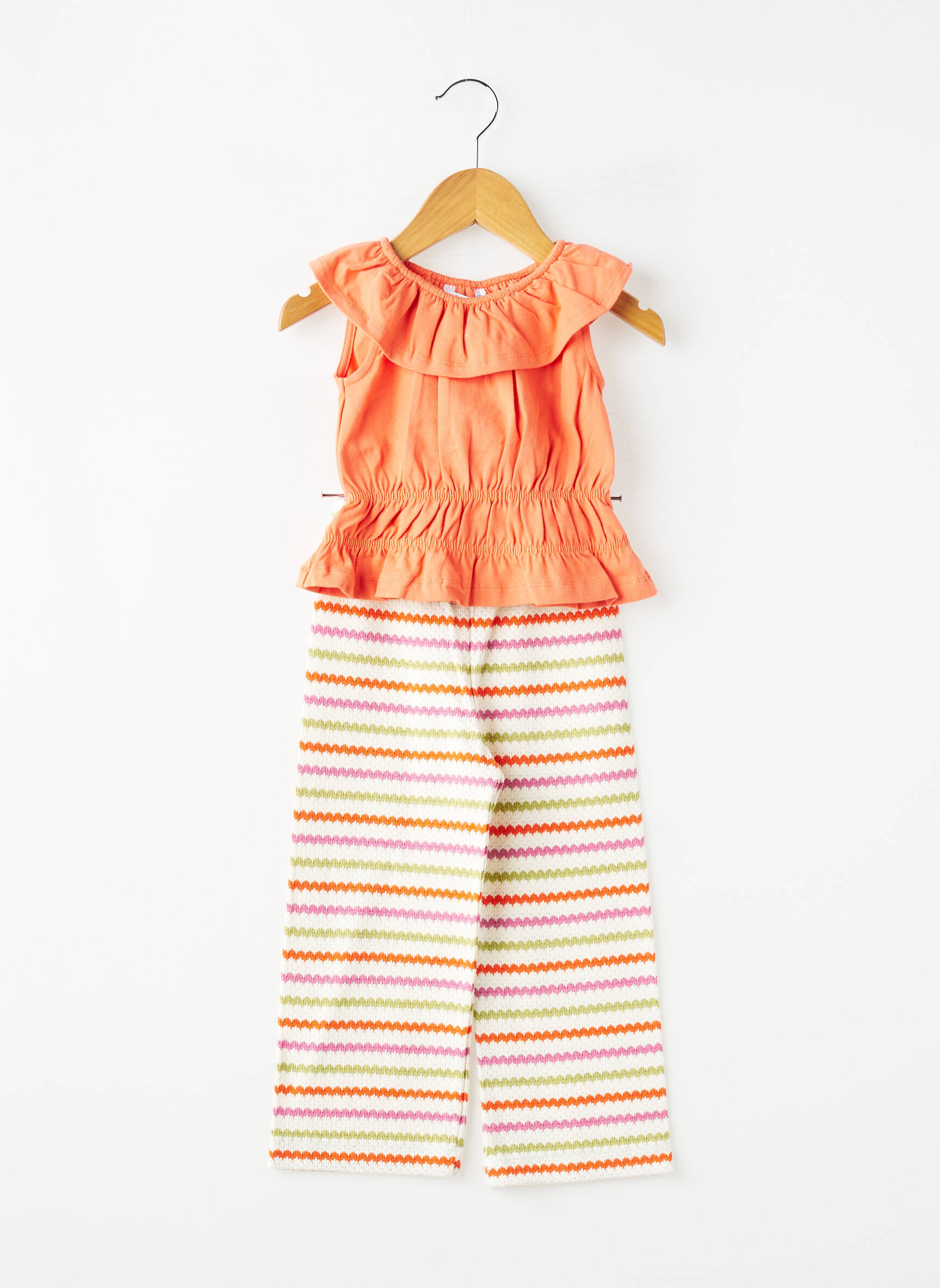 Ensemble pantalon type de haut t-shirt orange MAYORAL fille