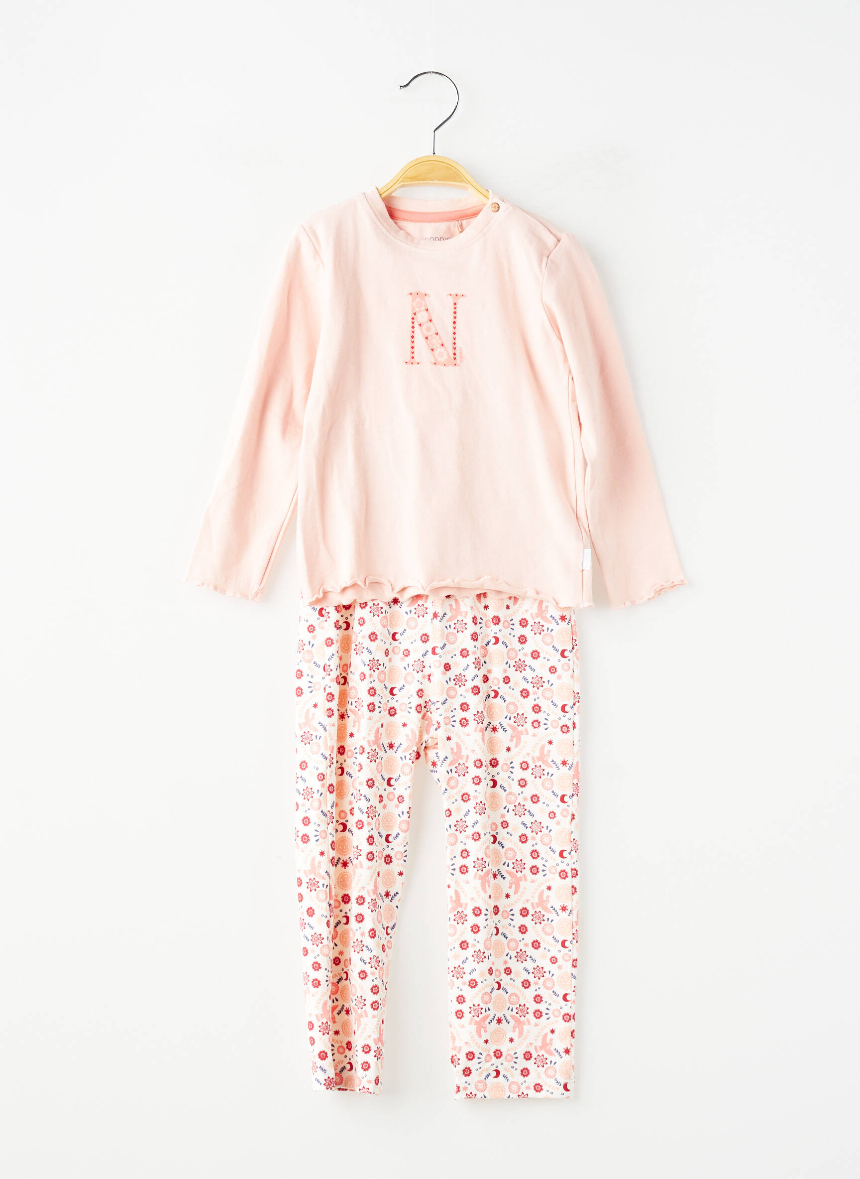 Ensemble pantalon type de haut t-shirt rose NOPPIES fille
