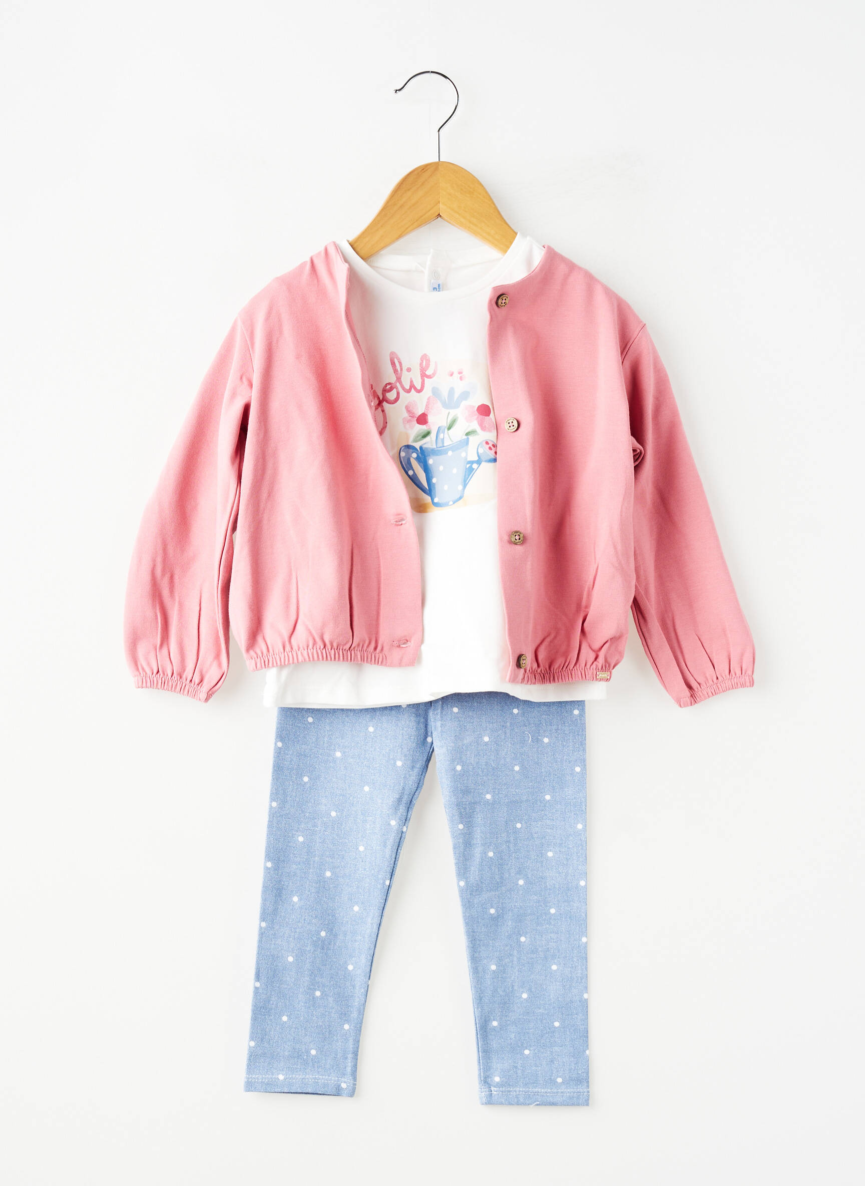Ensemble pantalon type de haut t-shirt rose MAYORAL fille