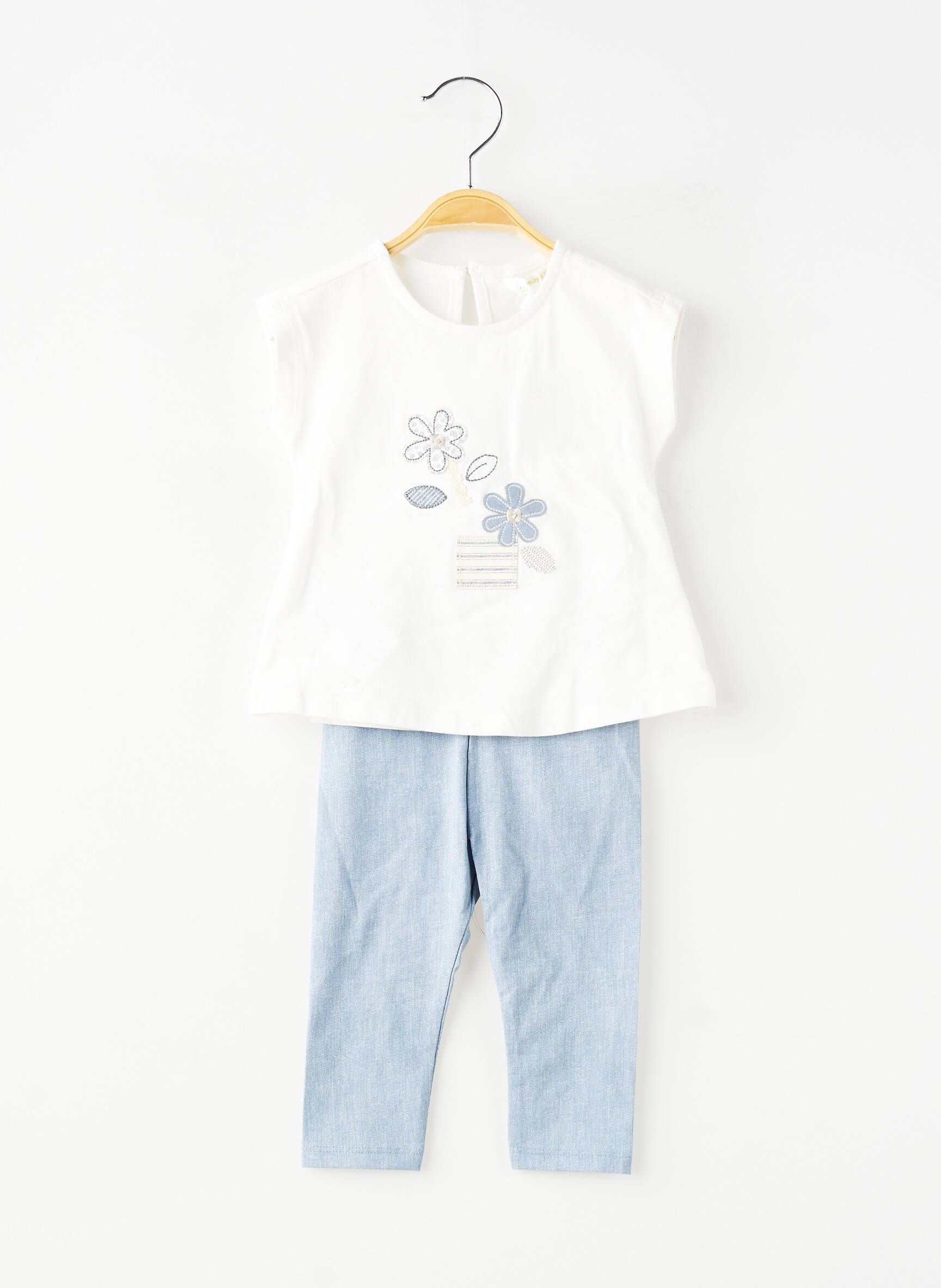 Ensemble pantalon type de haut t-shirt bleu MAYORAL fille