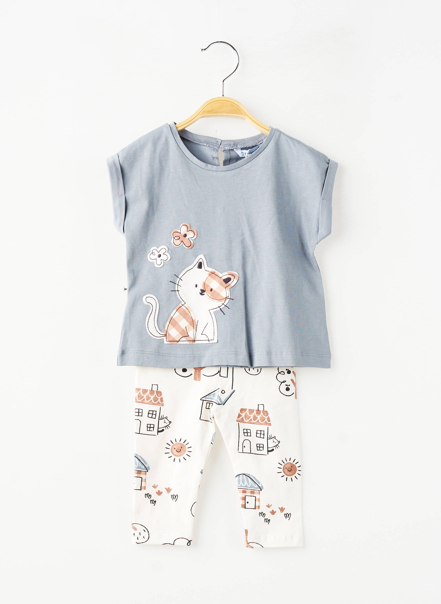 Ensemble pantalon broderie gris MAYORAL fille