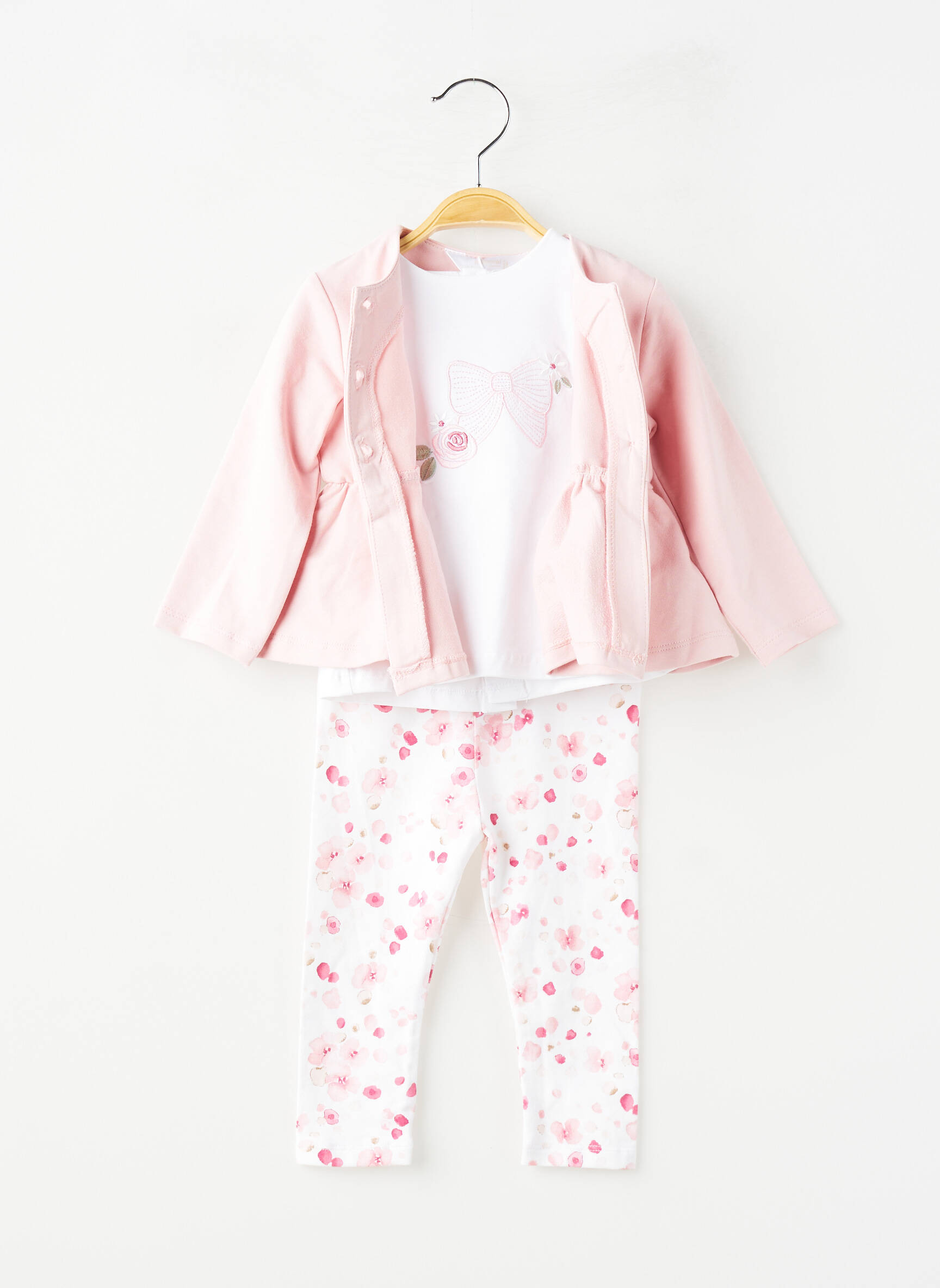 Ensemble pantalon broderie rose MAYORAL fille