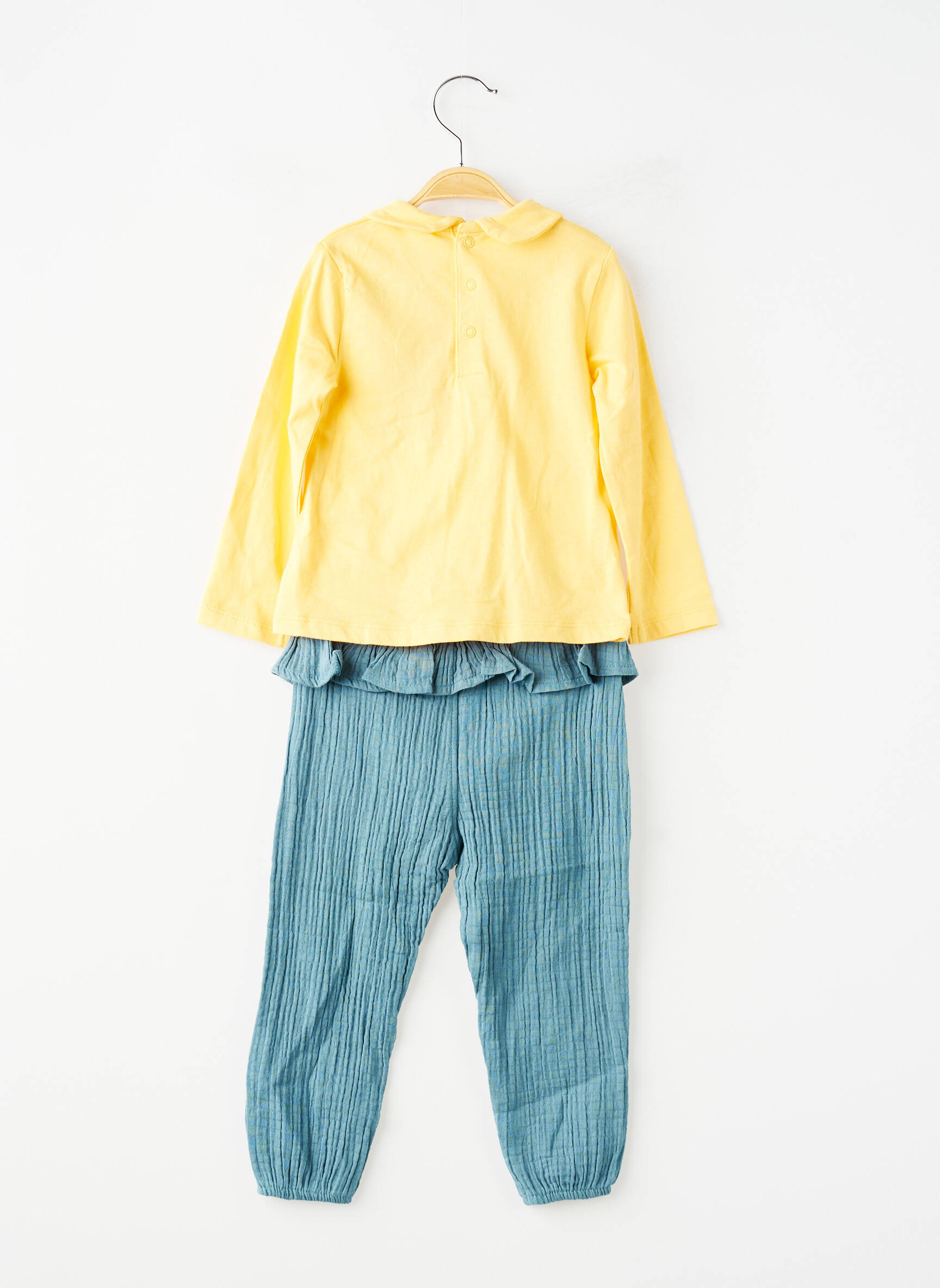 Ensemble pantalon type de haut t-shirt vert BOBOLI fille