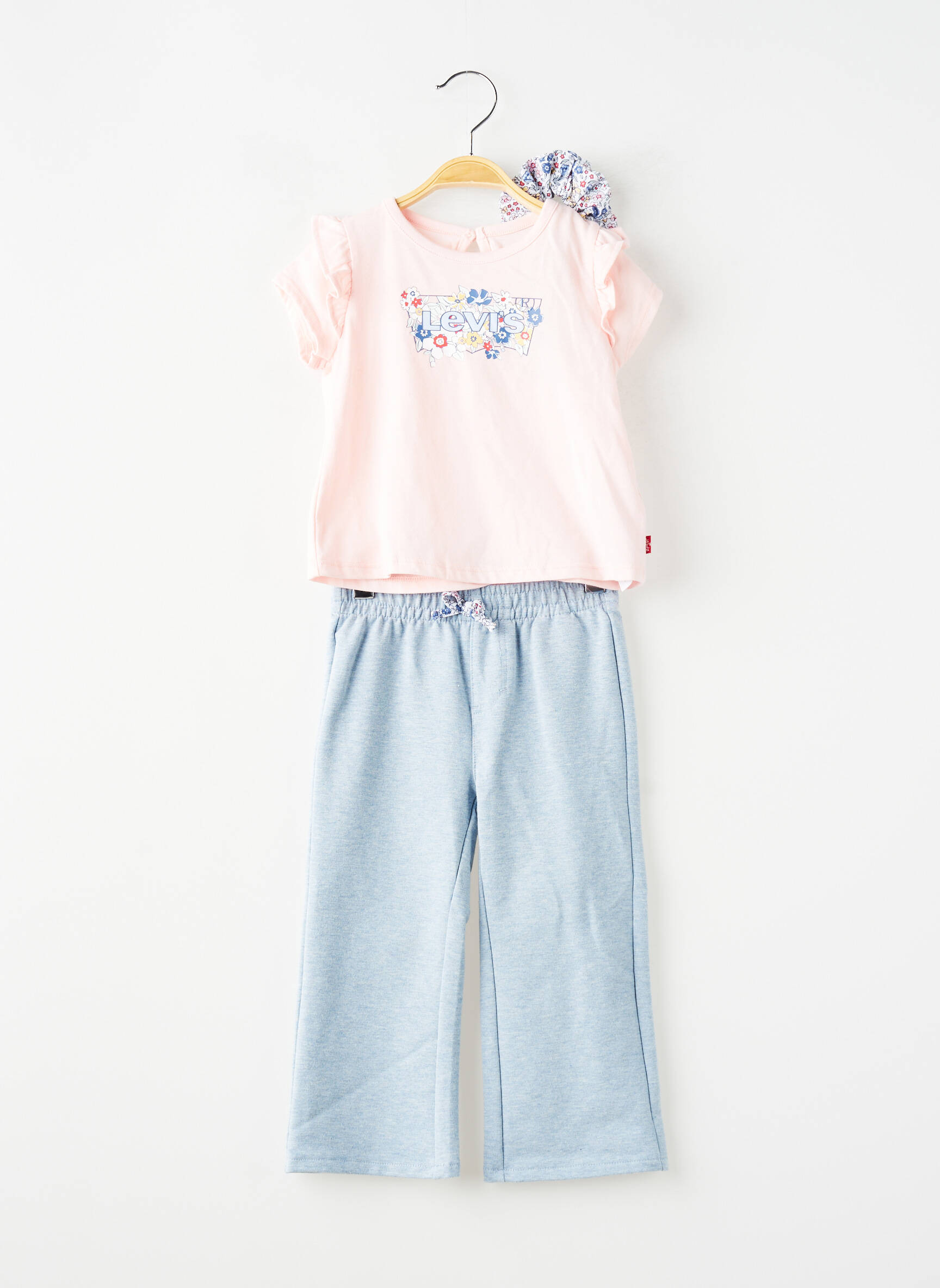 Ensemble pantalon type de haut t-shirt bleu LEVI'S fille