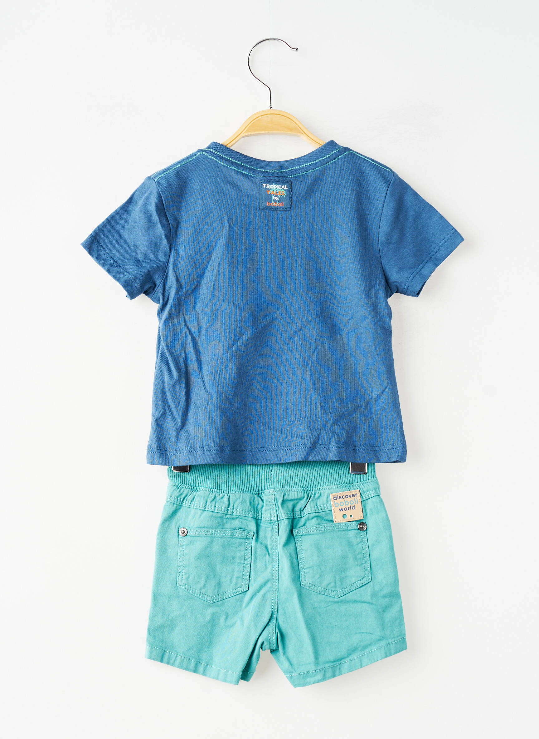 Ensemble short coupe droite bleu BOBOLI garçon