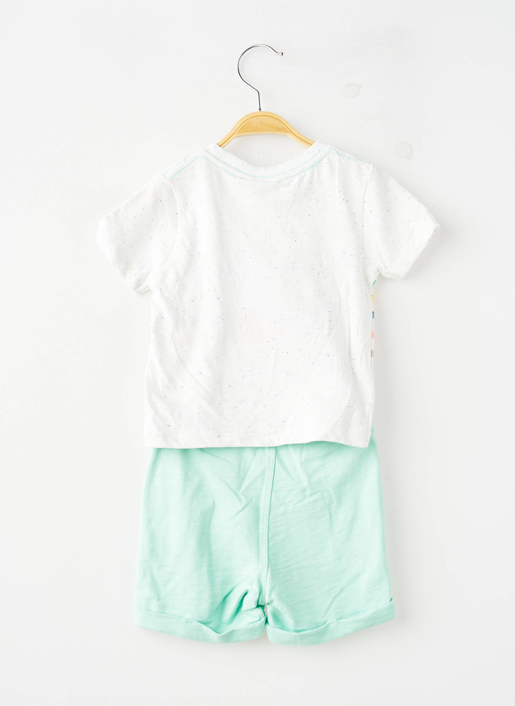 Ensemble short coupe droite vert BOBOLI garçon