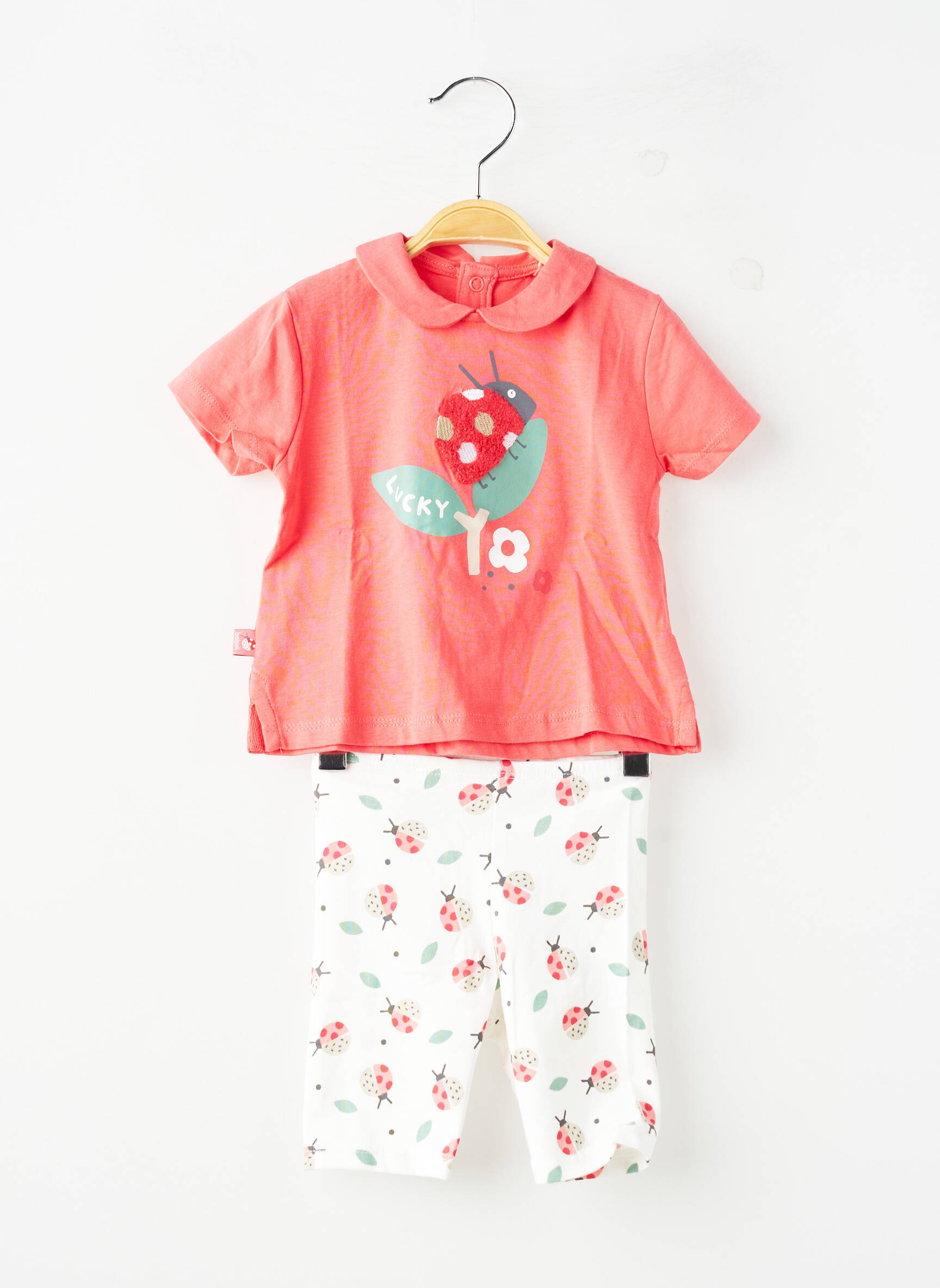 Ensemble pantalon type de haut t-shirt rouge BOBOLI fille