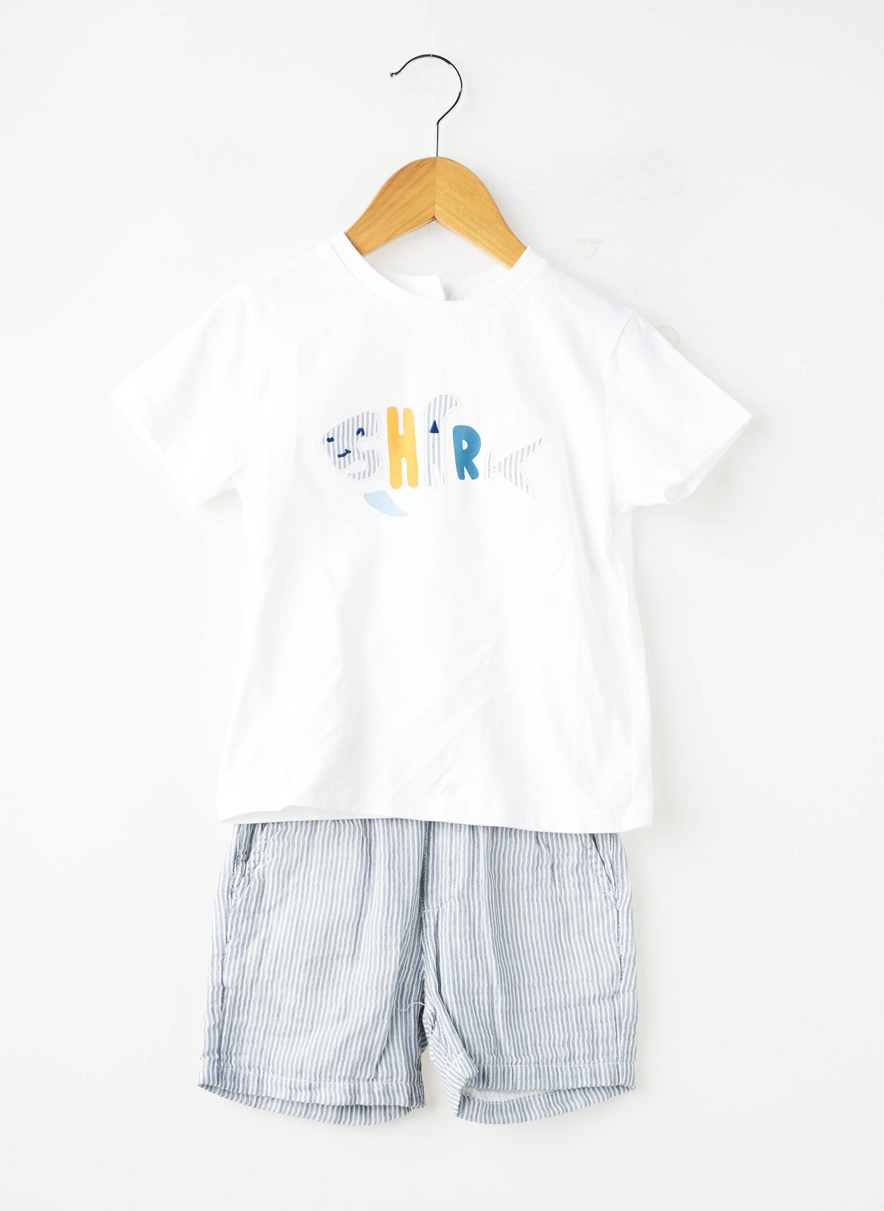 Ensemble short coupe droite blanc MAYORAL garçon