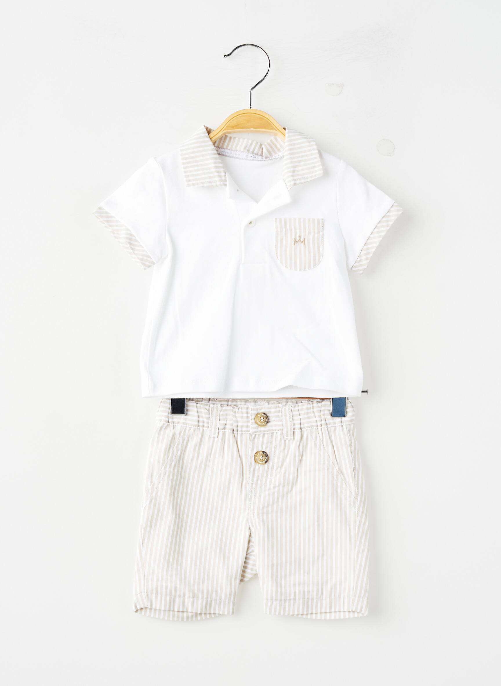 Ensemble short col polo beige GYMP garçon