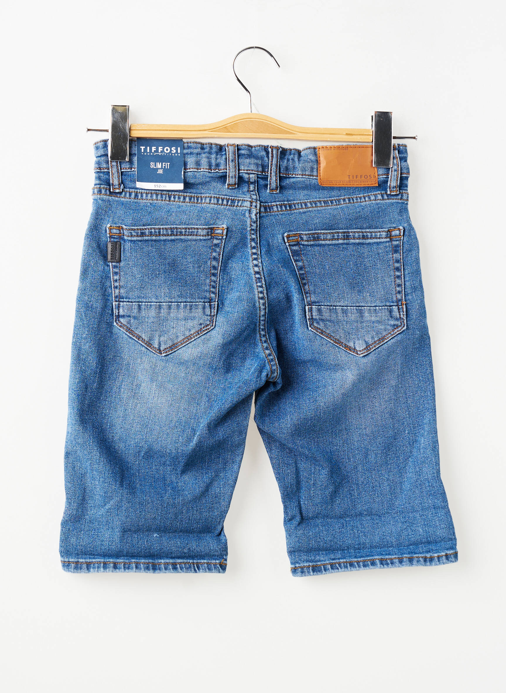 Bermuda tissage denim taille ajustable bleu TIFFOSI garçon