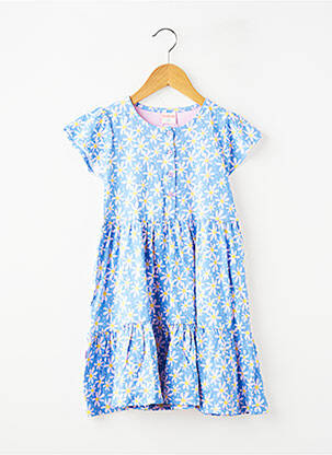 Robe courte maille fine manches courtes bleu BOBOLI fille