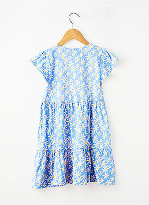 Robe courte maille fine manches courtes bleu BOBOLI fille