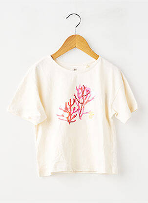 T-shirt coupe droite manches courtes beige ZY fille