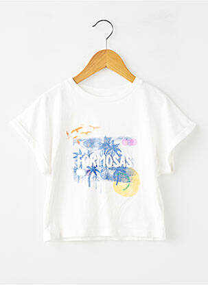 T-shirt coupe droite manches courtes blanc ZY fille