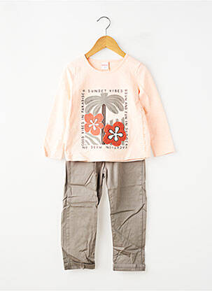 Ensemble pantalon coupe droite rose BOBOLI fille