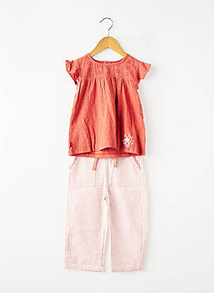 Ensemble pantalon coupe droite orange BOBOLI fille