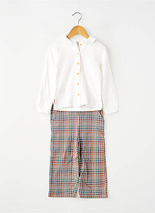Ensemble pantalon coupe droite blanc BOBOLI fille
