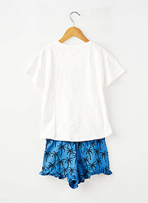 Ensemble short coupe droite bleu ZY fille